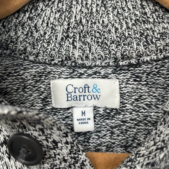 Croft & Barrow Marled Knit Sweater | Men’s M | Button Mock Neck - Picture 5 of 8